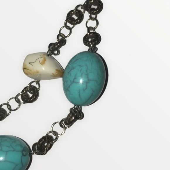 💫4/30 Vintage Multicolour Faux Stone Statement Necklace - Picture 5 of 6